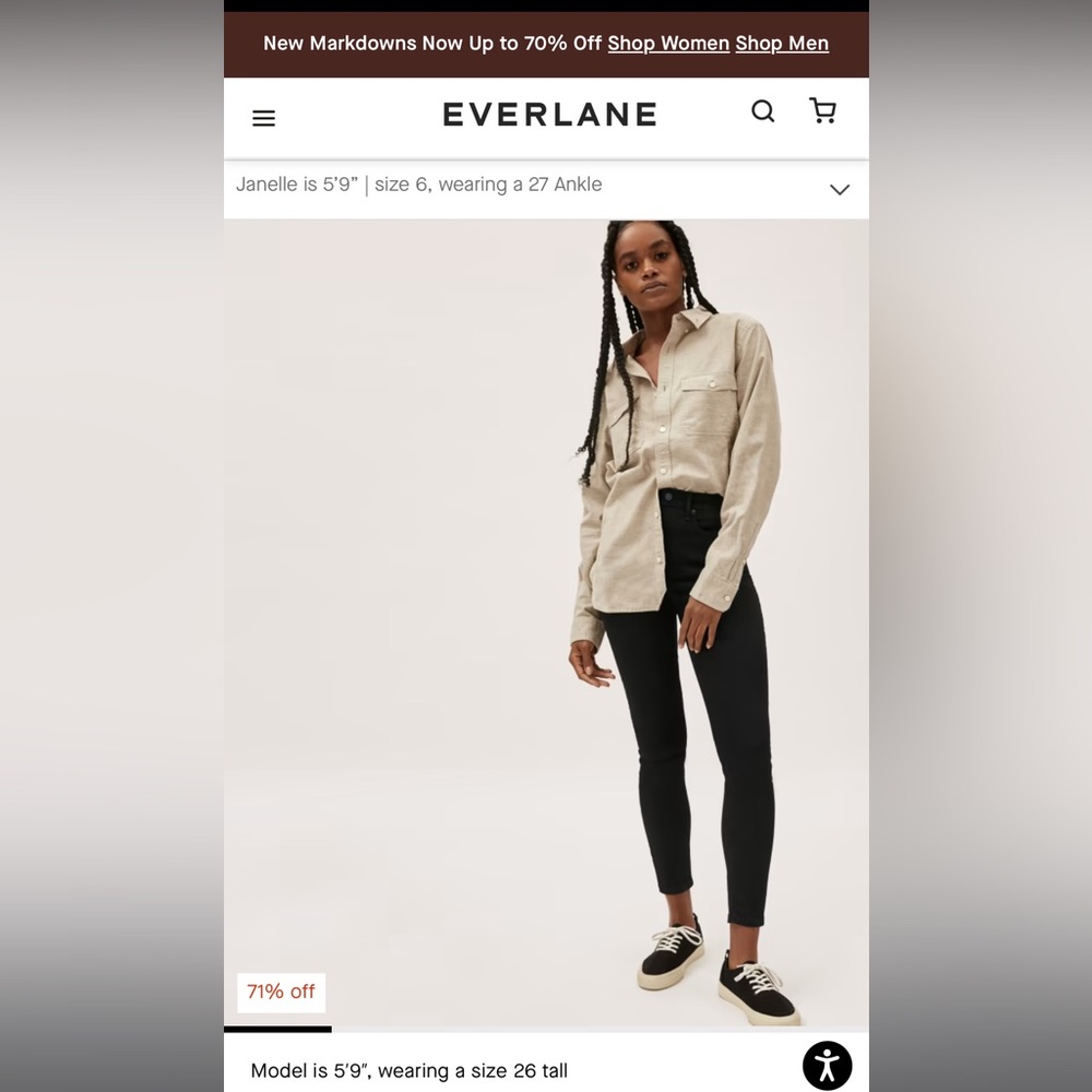 Everlane skinny high rise ankle jeans 
Size 27